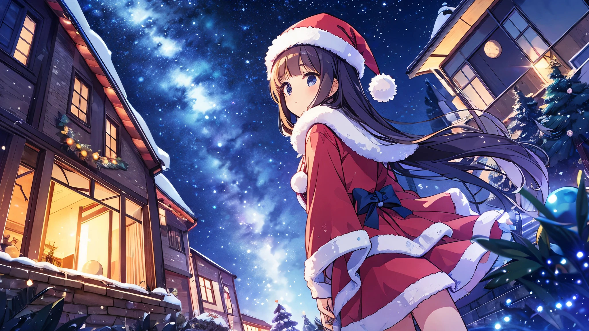 blue night christmas