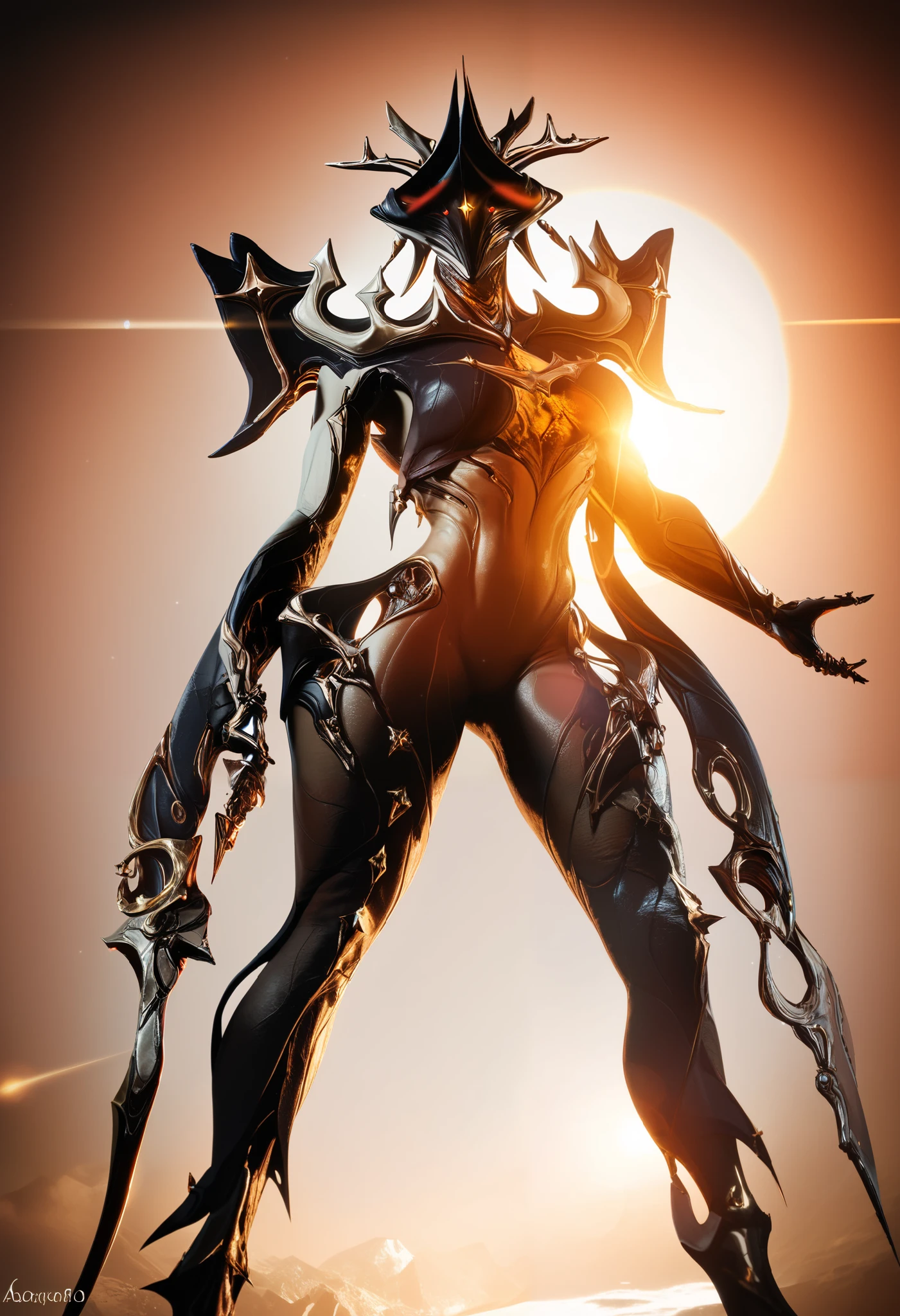 Warframe, orokintech Reaper with a scythe, holografic skull , scifi (Masterpiece:1.3) (best quality:1.2) (high quality:1.1), 12k,analog style,soft focus,80mm F1.9 lens,in the style of,cinematic lighting,bloom,high quality,RAW photo,lens flare