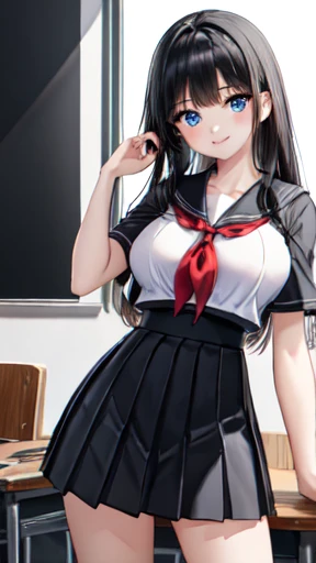 blacksilk，JK School Uniform，girl，Full breasts