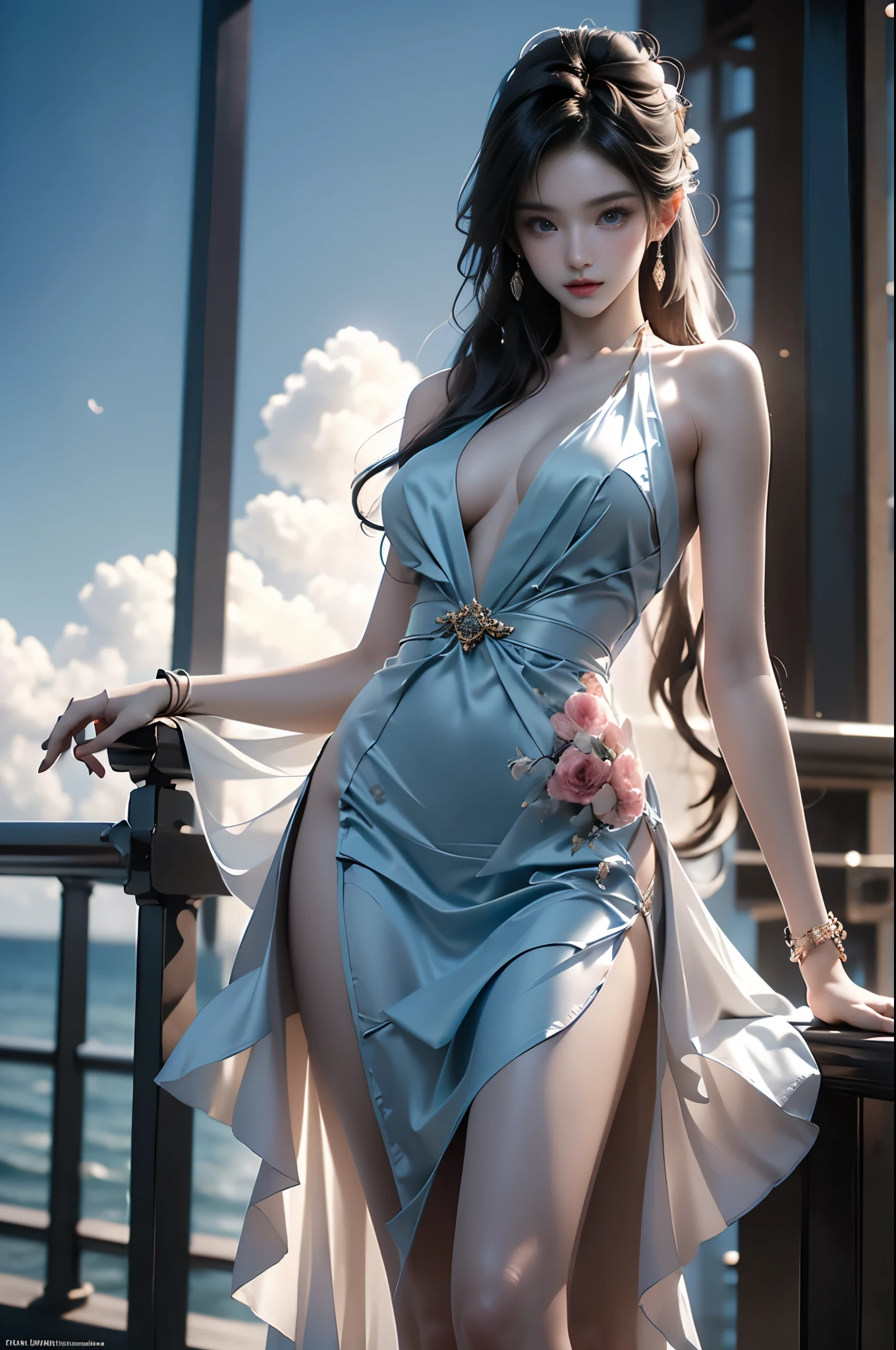RAW, 1girl, solo, colorful, (masterpiece, best quality:1.3), (absurdres:1.3), walking ,
(detailed skin:1.3, detailed face:1.3), full body, front, wide angle shot, looking at viewer, bright white skin color,
sharp focus, delicate, (korean beauty, korean mixed:1.2), (teenager female:1.2),
(huge breasts:1.6, thick thighs:0.5, narrow :1.1), light smile,
(big_eyes:1.1, starry_eyes), brown_eyeshadow, pink lips,
(straight hair), brown hair, looking at viewer, (fishnet bikini:1.2),
City scape, seductive, day, (sunlight on face:1.5), open_blazer,