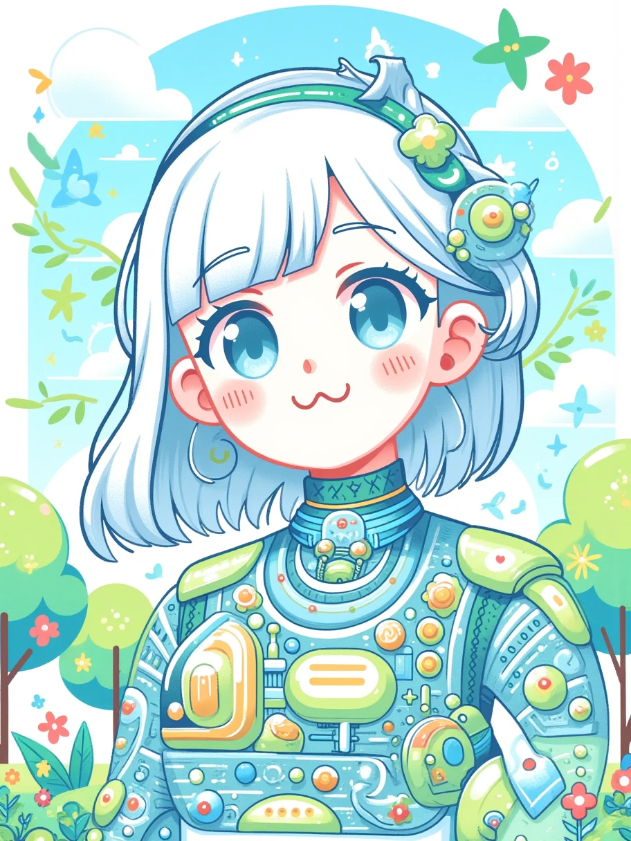 Japanese Anime，illustration，poster，1girl, Woman's face ， white hair，The body is mechanical ， color transparent machine，Transparent structure，Complex architecture ，future感，Science Fiction， Soft color scheme ，Low saturation，Girlish feeling，future感，Hayao Miyazaki，Ghibli, future，Half Body， Ultra HD， Crazy Details ，Extreme lighting，Celluloid
