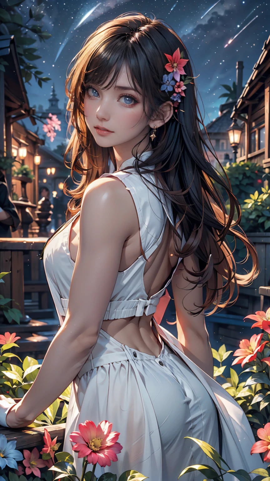 (Logo, Masterpiece, 8k, Tabletop, RAW Photo, Amazing, Top Quality, Photorealistic and Highly Detailed CG Integrated 8k Wallpaper, High Quality, Highly Detailed, Narrative Poetry, Particle Effects, Dynamic Effects, Character Boundary Depth, (cinematic lights, lens flares, ray tracing), fantasy, (single beautiful woman, dress, one piece, black hair, beautiful face, real face, beautiful eyes in detail, beautiful skin, long hair fluttering in the wind, long hair bouncing , long hair dancing in the wind), (cherry blossoms, cherry tree, cherry blossom petals dancing, cherry blossom blizzard, falling petals), wind blowing hair, hair flying, pink cherry blossoms, petals dancing, cherry blossom blizzard, wonderful scenery, sunrise , background sun, wind, gods, teeth, divine story, vast land
