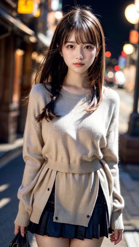 (8k, RAW photos , top quality, masterpiece: 1.2), masterpiece, Super Details, Ultra-high resolution energy A, ( Realistic and Realistic Photos : 1.37), high resolution RAW color photo , so delicate and beautiful., About Igree, 8k Wallpaper, Amazing, Details, 非常に Detailsな目, 高度に Detailsな肌, 極めて Detailsな指, 非常に Detailsな鼻, 非常に Detailsな口, perfect anatomy , 1 girl, (ANAN's cover), Blurred, blurry background, blurry foreground , , braided , pectoralis major muscle, depth of field, I can see my eyebrows through my hair, Frilled, Eat by Putting Hair Between Your Eyes , Night Sky、 満天のstar、Harajuku clothes 、Modest cleavage、Target、 long hair on background, Alone, Colossal 、Nogizaka idol、 Korean idol、Warm clothes、 star、18 years old、 penetrates 、 Korean idol、Nogizaka idol、 star、(( full body lesbians slimed)),No exposure、Fashion magazine clothes、Winter clothes、 skirt、 knitted sweater