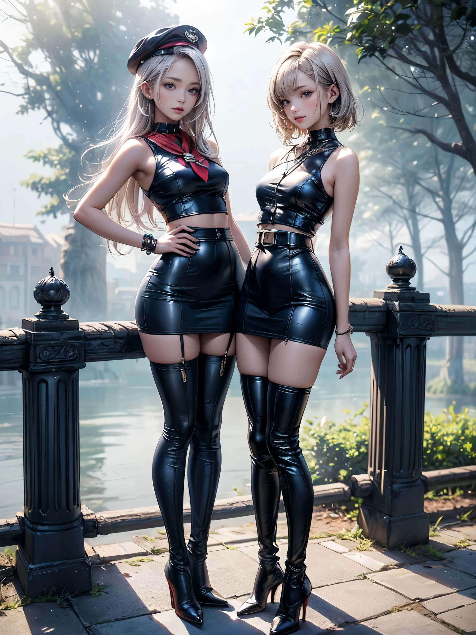 ((Biologically correct limb count)),(( From head to toe,Full-body photo including face)),4K,((Standing position)),masterpiece,((Focus on the face)),((Symmetrical facial features)),Eyes with detailed description,Beautiful woman,Great style,Beautiful arms,Beautiful legs,Beautiful Hands,(Small Ass,Thin thighs,(Black Stockings)),Detailed depiction of the face,Small earrings,necklace,(Black dress,((evening,Kneel、waterfall、Dancing in the water、splashes rise)),((Blonde)),Focus on the face,Dripping Water,The mist creates a fantastic atmosphere,(See-through clothing)
