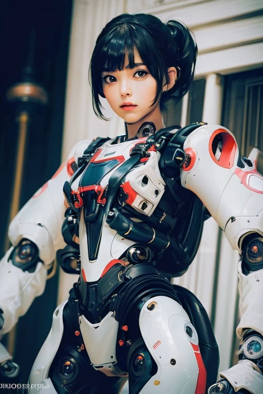最high quality非常に詳細, Advanced Details, high quality, 最high quality, High resolution, 1080P, hard disk, beautiful,(War Machine),(headgear),See the big picture,beautifulサイボーグ女性,Mecha Cyborg Girl,BATTLE MODE,Mecha Body Girl 8k Elementary school girl Sweaty face cute short hair boyish Steam coming from the head My hair is wet with sweat Black hair front view ((Steam from the head))