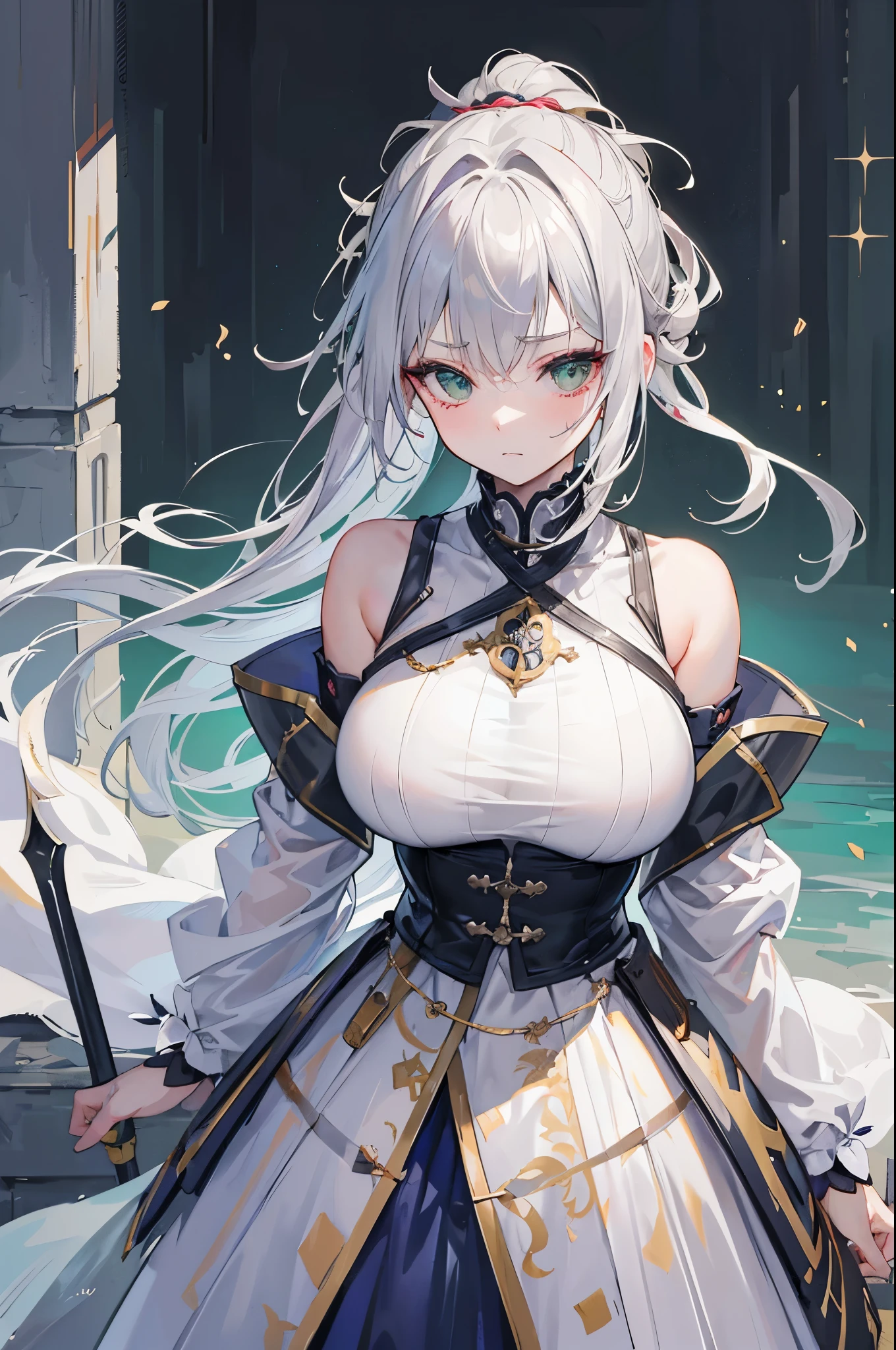 1girl, anime, cute girl, blank background, white background, fantasy, detailed fantasy dress with highlights, beautiful face, beautiful eyes, dark colors, black hair with multicolor streaks, red eye with different color pupil in eye, multicolor eye, medium small breasts (slightly big), slight cleavage, beautiful skin, cute, breast curtains, extremely delicate and beautiful, (beautiful detailed face:1.0), (detailed deep eyes), symmetrical breasts, deep eyes, shiny skin, portrait, slender waist, hips wider than shoulders, thighs, expressionless, young girl, luminous eyes, adorable，（Kpop idol）,（aegyo sal：1），（Platinum blonde hair：1），（（puffy eye）），Black panty，sexy posture，Superskirt, ultra high resolution，Black collar，slim figure, Abdominal y tattoo, womb tattoo，Tight-fitting leg ring，y tattoo on half-body，Bare skin, Armored hand，Hidden fingertips，Hand covered，Arm covered，Fist covered,{{beautiful detailed fingers}}, tufts of hair, moderate beautiful breast:1.0,(masterpiece:1.2), best quality, high-res, HDR, perfect face, intricate armor, delicate blue filigree, intricate filigree, red metalic parts, detailed part, dynamic pose, dynamic lights, cute face, neutral expression