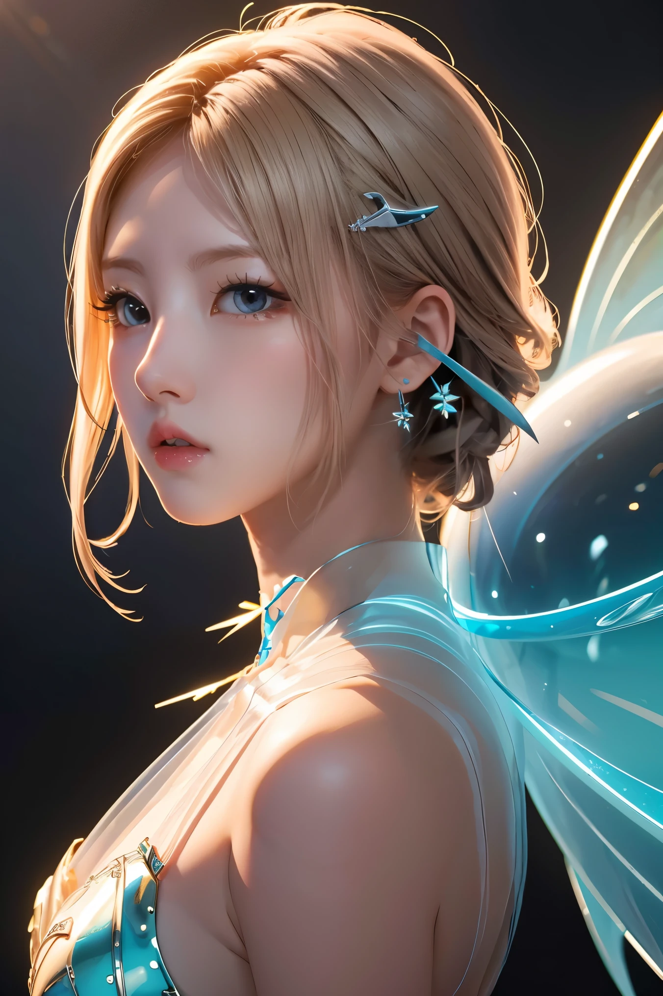 Translucent ethereal alien warrior,ModelShoot style, (Extremely detailed CG unified 8K wallpapers), The beauty of abstract stylization,,surrealism, 8K, Super detail, Best quality, Award-Awarded, Anatomically correct, 16k, Super detail