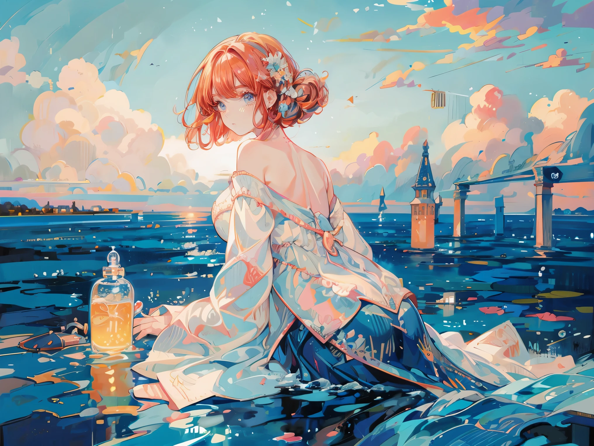 Coral, Leiden, cologne, Female, Mermaid, murmur, cute illustration, universe, Sightseeing, lady, eau de toilette, riverside, Siren, Maiden