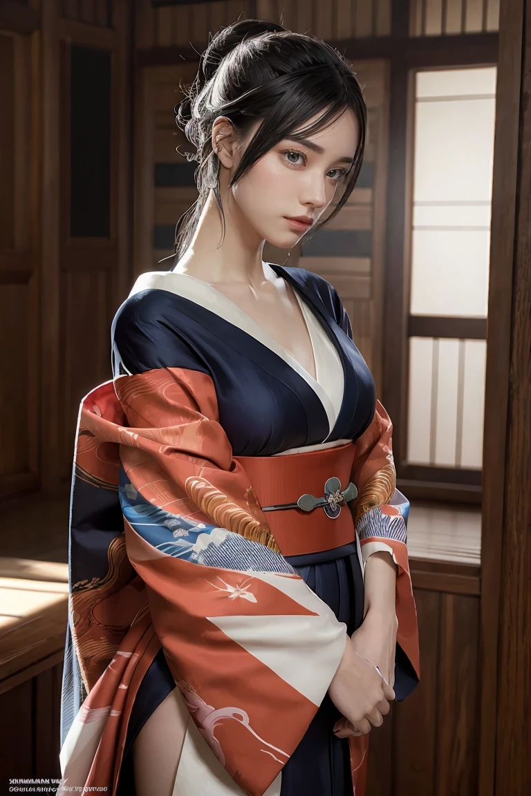 (Dramatic Digital Artwork:1.3) of,(Energetic:1.3) portrait of female (snezanasakovic2:1.1) wearing a kimono, style-sylvamagic, fashion girl,CGSociety,ArtStation