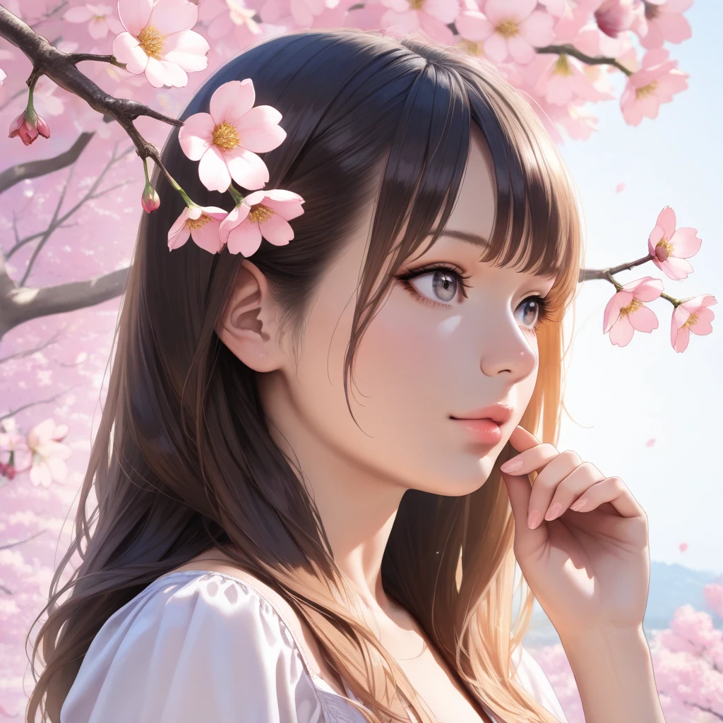 a beautiful girl, detailed face, beautiful eyes, long eyelashes, detailed lips, photorealistic, 1girl, elegant dress, beautiful garden, cherry blossoms, sunlight, soft lighting, highly detailed, intricate details, cinematic lighting, vibrant colors, digital painting, concept art style, masterpiece, (best quality,4k,8k,highres,masterpiece:1.2),ultra-detailed,(realistic,photorealistic,photo-realistic:1.37)
