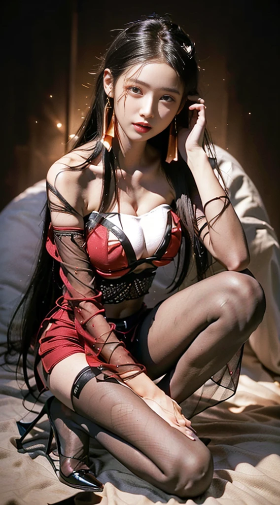 2、(((one girl, bishoujo, stripe, cosplay,  beautiful , Beautiful, Charming,  attractive figure, sexy, Very slim, Thin waist, Lysis,  strapless, (See-through clothing:1.2,  transparent clothes:1.2), (Squeeze chest:1.0, Big breasts:1.0), (Strapless:1.2), ( fine hair:1.2))),  very detailed , Realistic skin texture, Meticulous,  perfect dynamic expression, masterpiece, best quality, high resolution, 8k, HDR, raytracing, detailed shadows, (hyperdetailed:1.0), ((8k超高清:1.2)), Bright colors, (Reality:1.4), (My girl、My cosmetics), (Danteidong、Large Breasts), ((Dark Makeup, Oily skin,skin with a light sheen, Realistic skin texture, Delicate and beautiful skin, Radiant glowing skin)), (Perfect body structure:1.5),  blur background、2