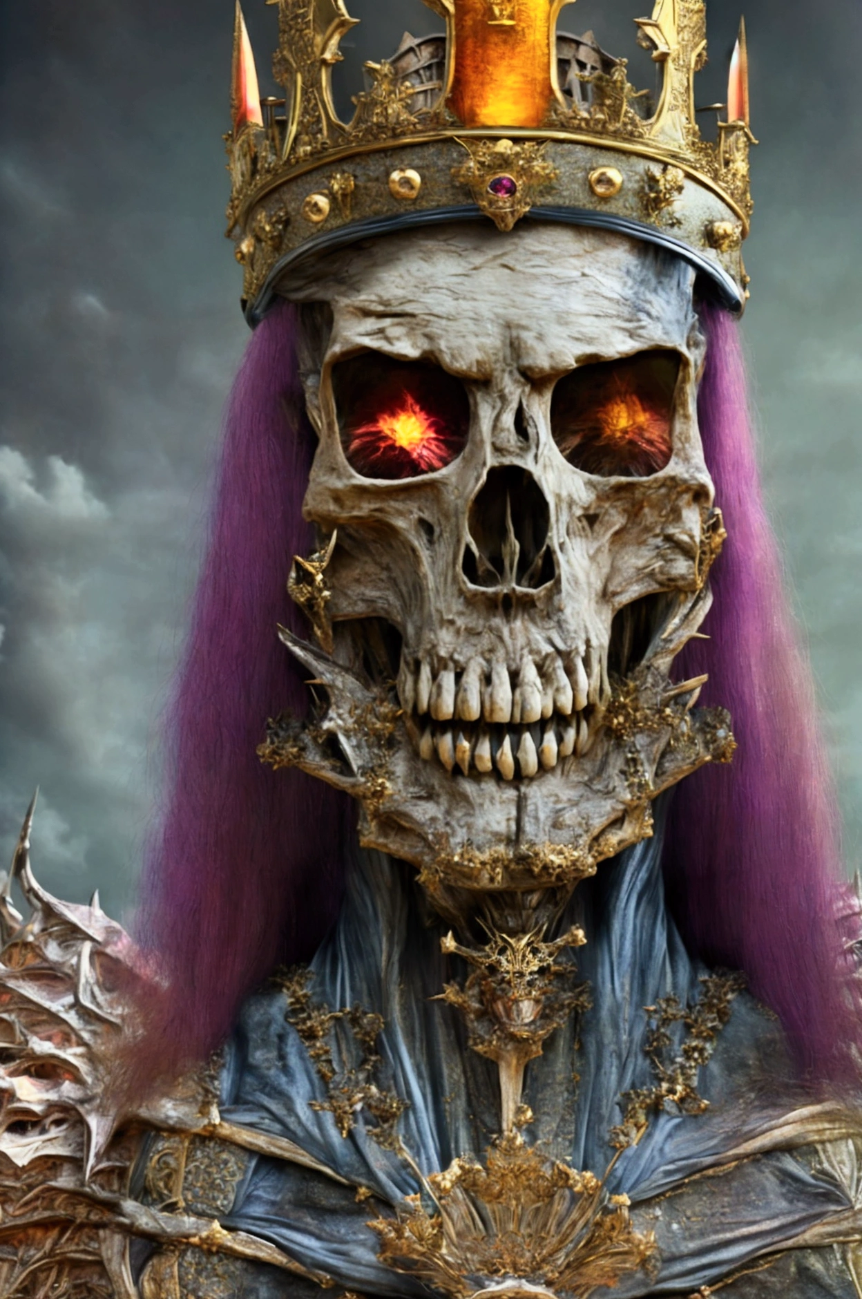 Undead king.rotten. Abysmal being. bioalchemy.portrait.twilight backgrund. ((deep wiew)),photographic,ultra high resolution,hyperdetailed, masterpiece, 3d modelling, digital art.