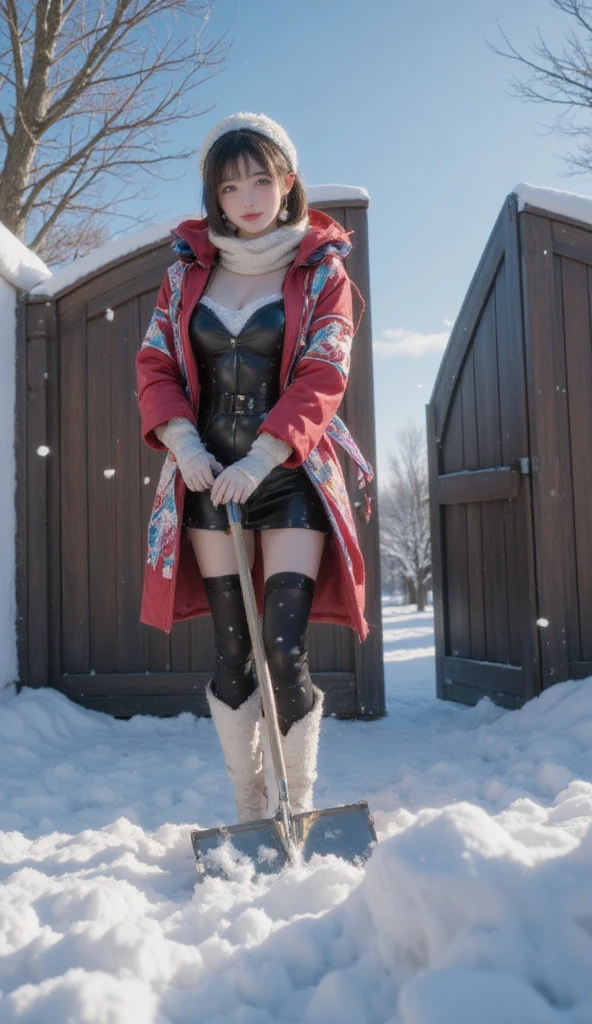 ((Little Huntress girl))holding a rifle in snow battle pose,long red hair,((white sheer micro dress)), snows,Cold,Artwork,3D,4K,Detailed,Realistic, ((age 3)), American