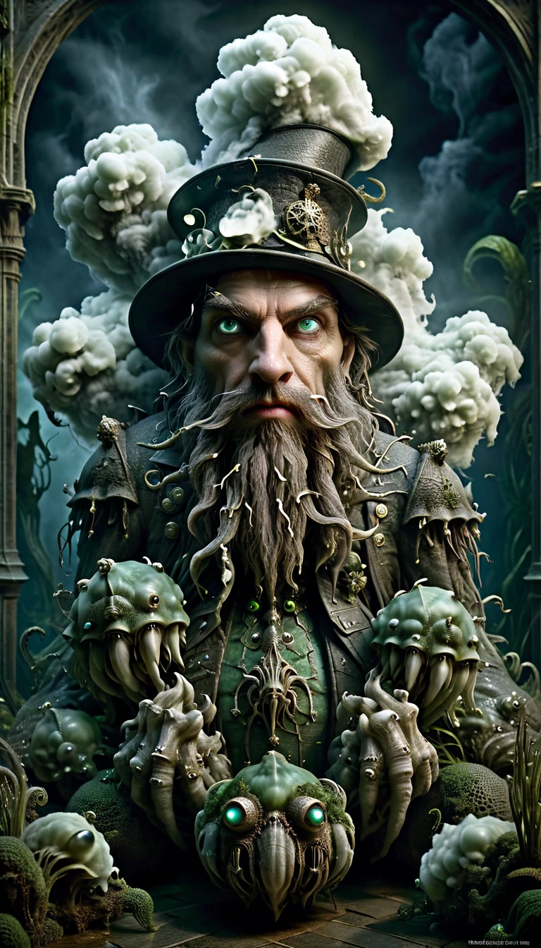 award-winning photography of a gothic cthulhu with indescribable terror made of ais-cloudz in wonderland, magical, whimsical, fantasy art concept, steampunk, intricate details, best quality, masterpiece, ultra sharp, hyper realistic, realism 