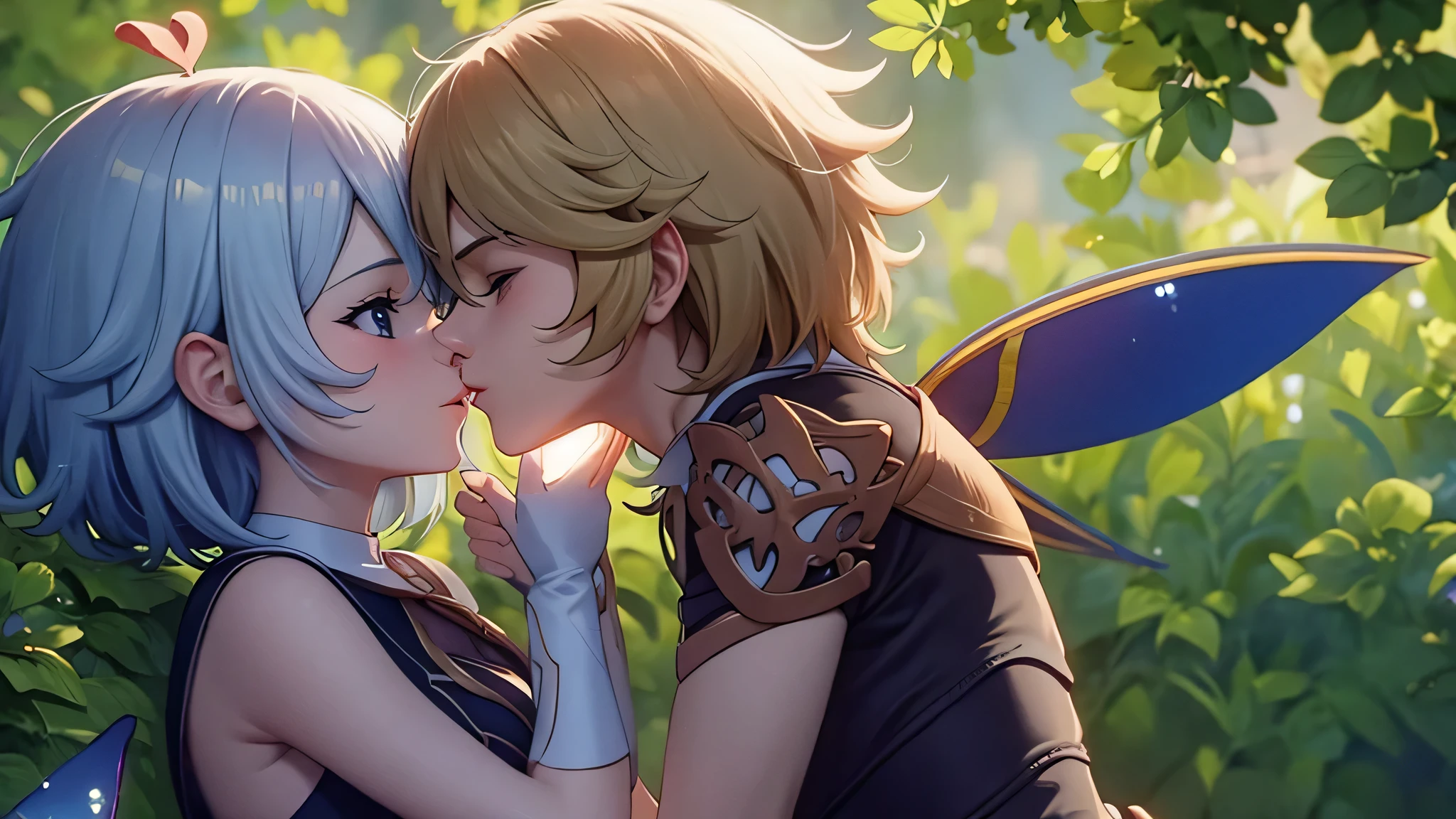 A man kissing a fairy girl