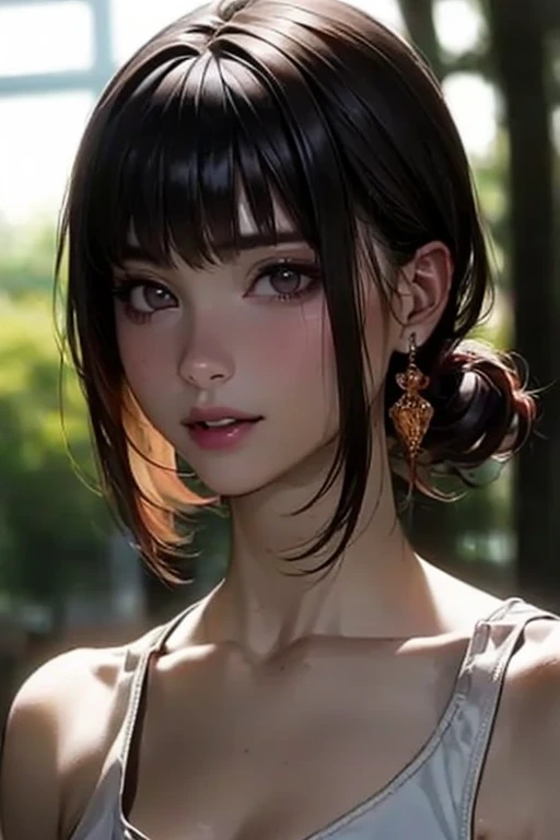 ((  top quality)), (超  high definitionです ), (  very detailed), (  detailed description  ), ((  best CG  )), ( Masterpiece),  Ultra-detailed art , (  top quality, 8k, 32K), (  realistic  :1.2)、( high definition),   very pretty face and eyes  ,  1 female ,   Thin Waist, Delicate body, ( attention to detail,   rich skin details  ), (  top quality, 8k, Oil paints:1.2),   bright color、 beautiful woman 、 detailed face  、(( random hairstyle :1.2)), (( Gravure Shooting :1.6,  daytime shooting :1.8, Outdoor)), (((Bright natural light:1.4))),