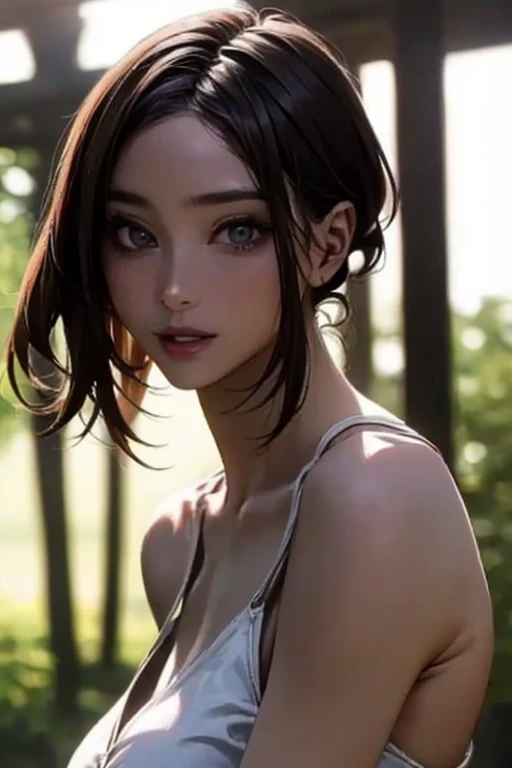 ((  top quality)), (超  high definitionです ), (  very detailed), (  detailed description  ), ((  best CG  )), ( Masterpiece),  Ultra-detailed art , (  top quality, 8k, 32K), (  realistic  :1.2)、( high definition),   very pretty face and eyes  ,  1 female ,   Thin Waist, Delicate body, ( attention to detail,   rich skin details  ), (  top quality, 8k, Oil paints:1.2),   bright color、 beautiful woman 、 detailed face  、(( random hairstyle :1.2)), (( Gravure Shooting :1.6,  daytime shooting :1.8, Outdoor)), (((Bright natural light:1.4))),