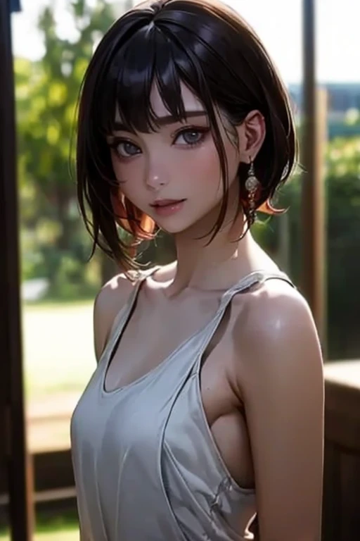 ((  top quality)), (超  high definitionです ), (  very detailed), (  detailed description  ), ((  best CG  )), ( Masterpiece),  Ultra-detailed art , (  top quality, 8k, 32K), (  realistic  :1.2)、( high definition),   very pretty face and eyes  ,  1 female ,   Thin Waist, Delicate body, ( attention to detail,   rich skin details  ), (  top quality, 8k, Oil paints:1.2),   bright color、 beautiful woman 、 detailed face  、(( random hairstyle :1.2)), (( Gravure Shooting :1.6,  daytime shooting :1.8, Outdoor)), (((Bright natural light:1.4))),