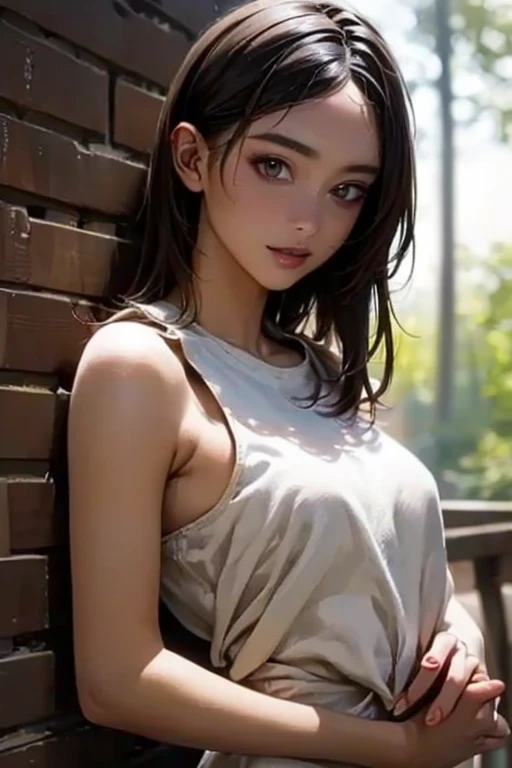 ((  top quality)), (超  high definitionです ), (  very detailed), (  detailed description  ), ((  best CG  )), ( Masterpiece),  Ultra-detailed art , (  top quality, 8k, 32K), (  realistic  :1.2)、( high definition),   very pretty face and eyes  ,  1 female ,   Thin Waist, Delicate body, ( attention to detail,   rich skin details  ), (  top quality, 8k, Oil paints:1.2),   bright color、 beautiful woman 、 detailed face  、(( random hairstyle :1.2)), (( Gravure Shooting :1.6,  daytime shooting :1.8, Outdoor)), (((Bright natural light:1.4))),