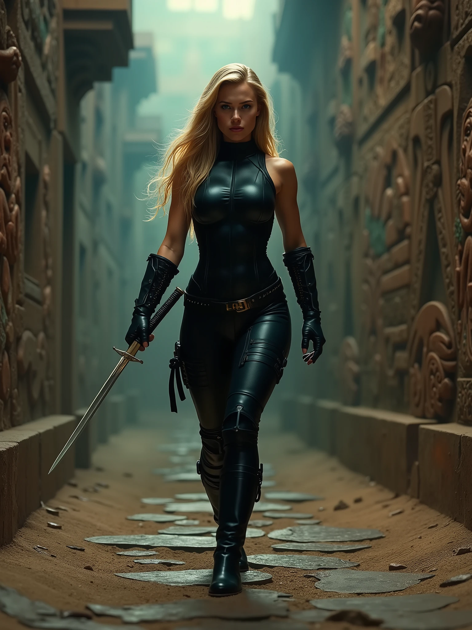 She is a very tall woman, she will fight with a man, the man&#39;s height will reach the woman&#39;s butt