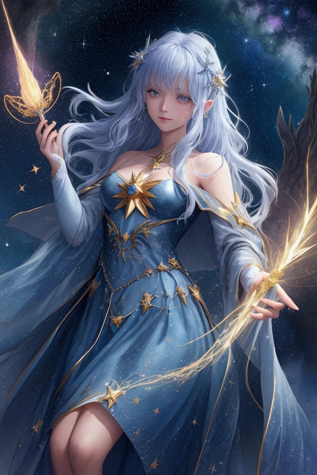  ( top quality, 8k,  high definition ,  high image quality,  Masterpiece), Fantastic starry sky,  Magical Girl waving a magic wand ,  the most beautiful anime girl, Starry Castle , Mystery,  fairy tale, Ultra Details, A magical night,  Dreamy Charm , Celestial Beauty ,  Wonder and Magic , Mysterious castle,  Fairy Tales in Reality ,  Radiant Elegance ,  Whimsical Charm ,  Magical Aura , Twinkling Stars, Guardian of the Light,  fantasy world, Night Wizard,  Fascinating Adventures ,  Legendary Tales ,  backgrounds, Detailed digital CG , 