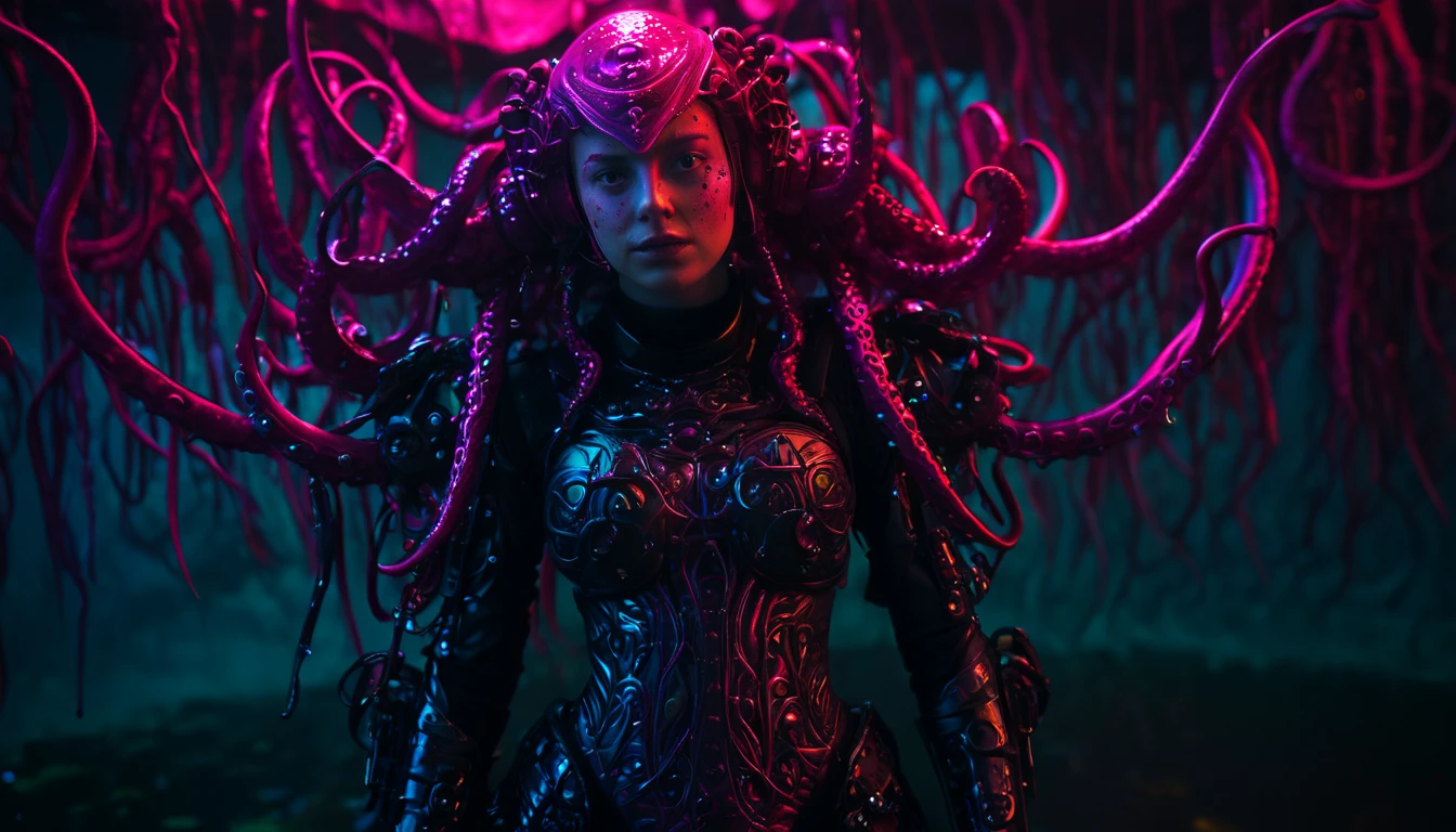 cinematic photo a full body science fiction monster woman, dreadlocks, spaceship<lora:InfestedKerrigan1024:0.8> . 35mm photograph, film, bokeh, professional, 4k, highly detailed