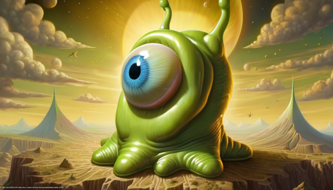 The secret life of (brain slug) aliens from outer space  Very detailed, clean, high quality, sharp image, Naoto Hattori