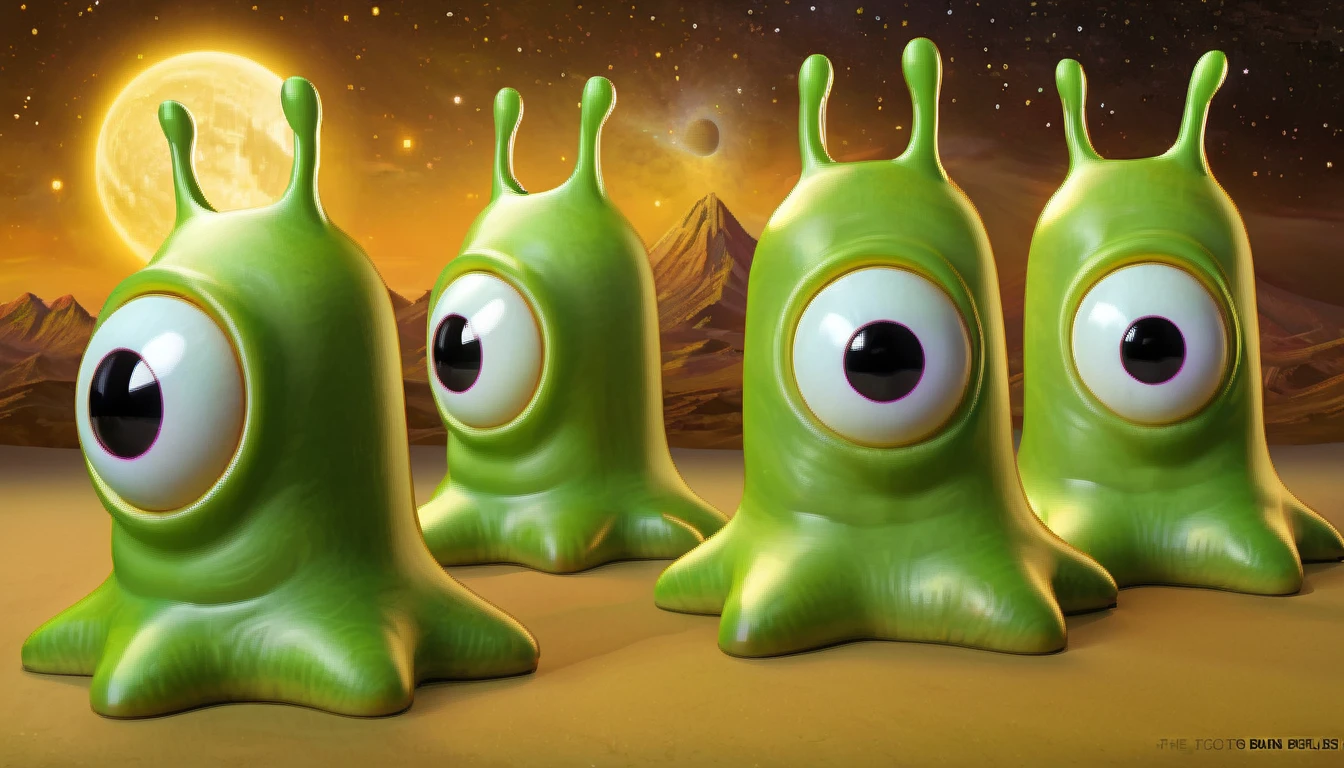 The secret life of (brain slug) aliens from outer space  Very detailed, clean, high quality, sharp image, Naoto Hattori