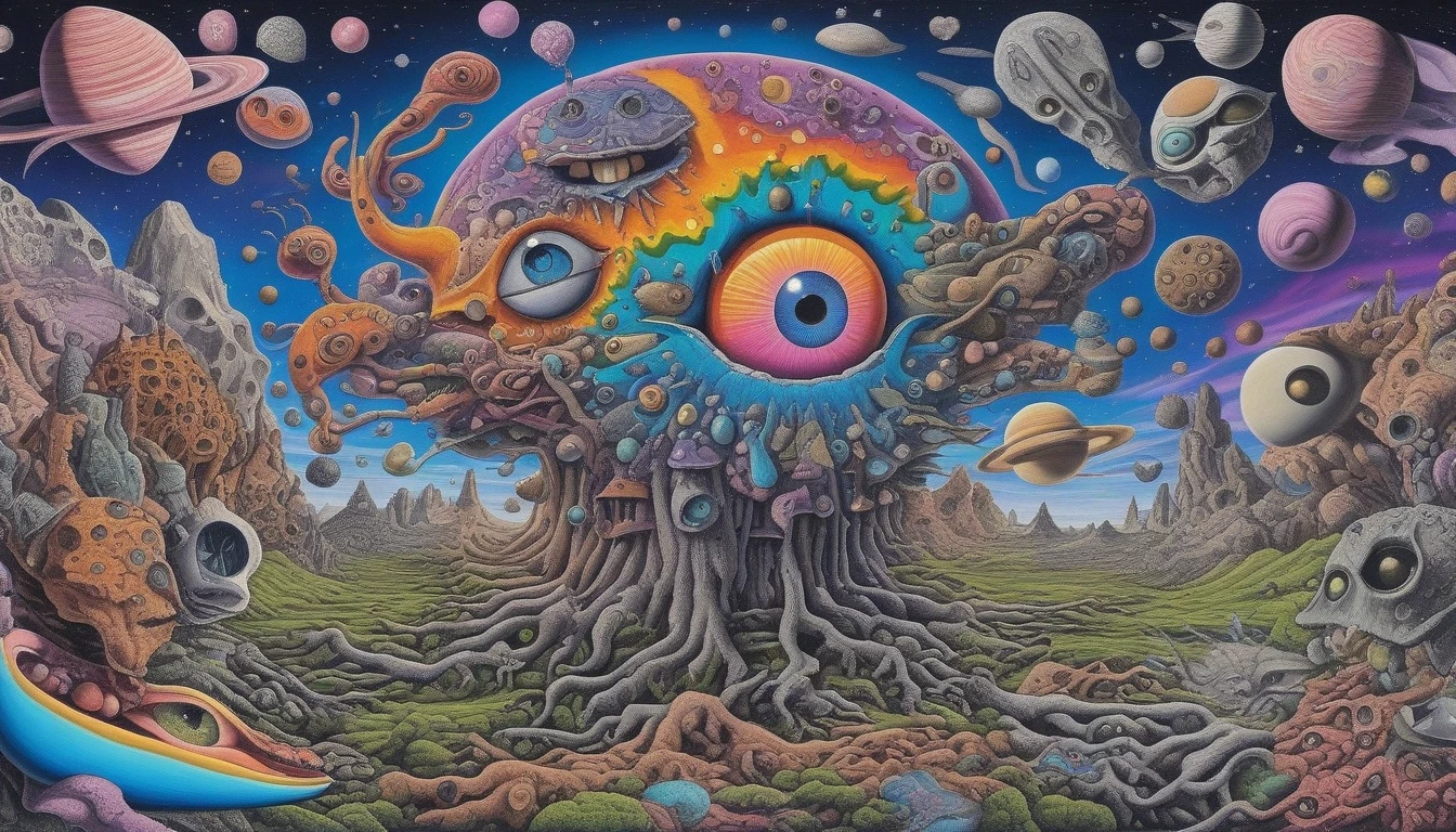 A psychedelic painting of a psychemelt style 