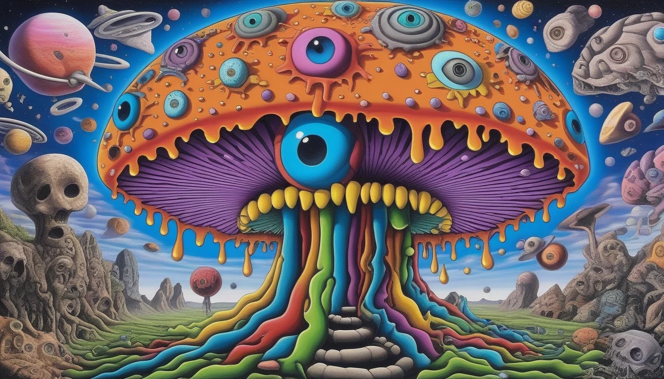 A psychedelic painting of a psychemelt style 