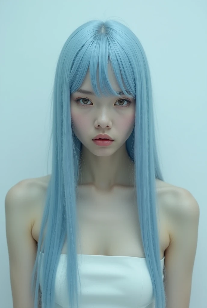 1 jeune fille de , Twintails, ornement de cheveux, hair over one eye, yeux bleus clair, super mignonne , cheveux bleus clair, cheveux roses, Cheveux multicolores clair, sourire, arc, seulement, dedans, Makeup, Jupe courte, cheveux longs, frange , rigole ,La plus belle forme de chaos, elegant, a brutalist designed, couleurs vives, romantisme, atmospheric, (Photo brute, Best quality), (Realstic, photo-realistic:1.3), Masterpiece, an extremely delicate and beautiful, Extremely detailed, assis. cheveux bleu clair, Yeux bleu clair cristal intense, No earrings, belle knox face, sexy, natural light, sueur:0.8, Low light photography, in a school, Bikini blanches, sein moyen, petite girl, NSFW (en anglais seulement) (en anglais seulement) (en anglais seulement) (en anglais seulement) (en anglais seulement) (en anglais seulement) (en anglais seulement) (en anglais seulement) (en anglais seulement) (en anglais seulement) (en anglais seulement) (en anglais seulement):1.0)Beautiful model of lingerie,Clivage en gros plan,Fond gris simple,Focused breast,Creux sur,cleanliness,Taste,Affiche pour,tit,seins Nedium,lateral breasts.