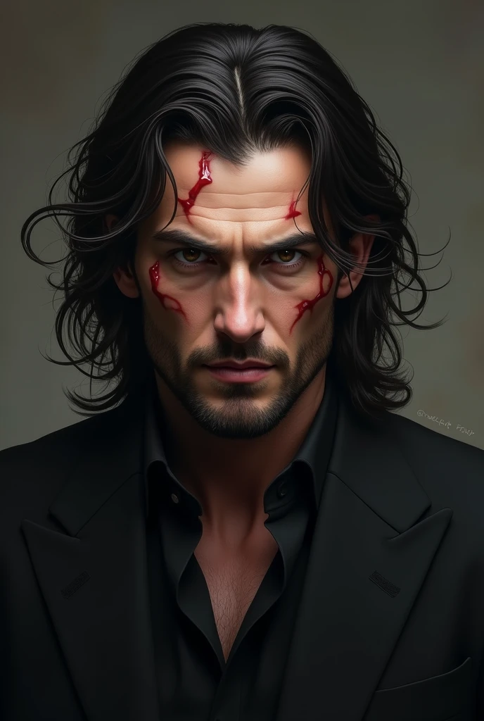 (Keanu Reeves 1:1)4K, horror, bright red eyes --auto --s2