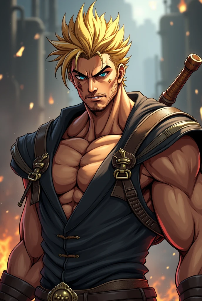 (((Single character image.))) (((1boy))) (((Dressed in medieval fantasy attire.))) (((Generate a darkly handsome male character for a fantasy setting.))) (((Appears to be 20 years old with youthful looks.))) (((Looks like the ideal vision of a sexy, handsome rugged male.))) Design a handsome, attractive male adventurer for a fantasy setting. He has strong features and shoulder length blond hair. (((The background to the image is dark and eerie..))) (((Looks like male fitness model Anton Antipov.))) best quality:1.0,hyperealistic:1.0,photorealistic:1.0,madly detailed CG unity 8k wallpaper:1.0,masterpiece:1.3,madly detailed photo:1.2, hyper-realistic lifelike texture:1.4, picture-perfect:1.0,8k, HQ,best quality:1.0,