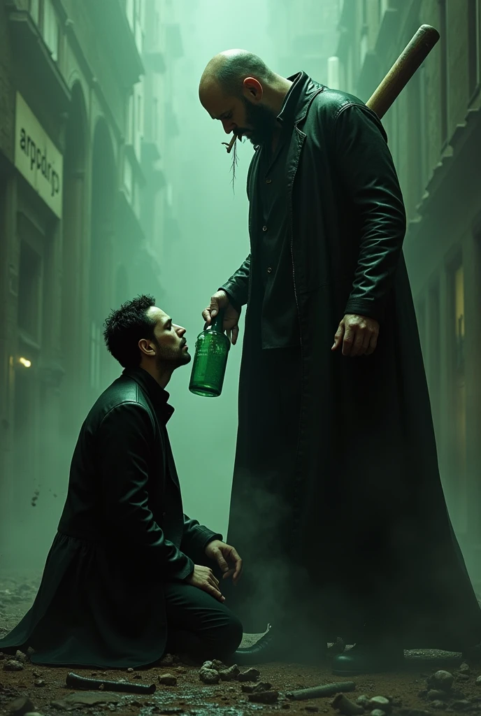 Mercy Matrix Neo from The Matrix kneels to Negan from The Wallking Dead asking for ...