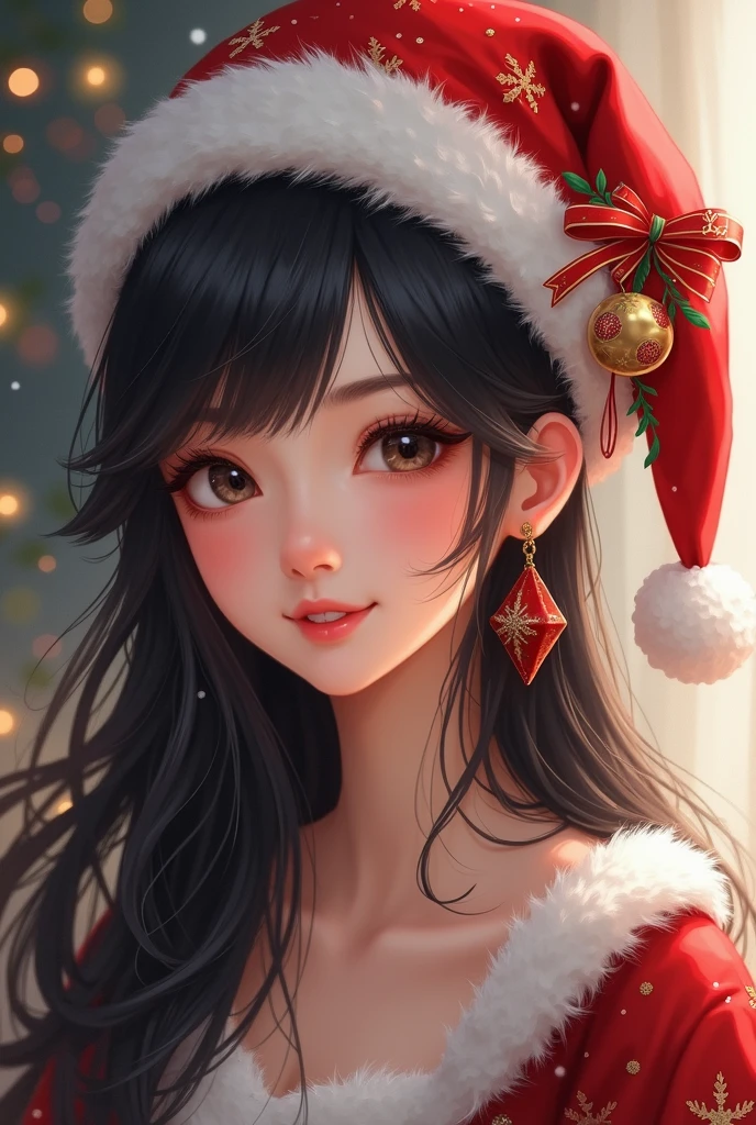 myself, yellow_student, +_+, black_hair, expensive_ponytail, red_flower_hair_ornament, masterpiece, highest quality, Super detailed, figure, alone, One girl