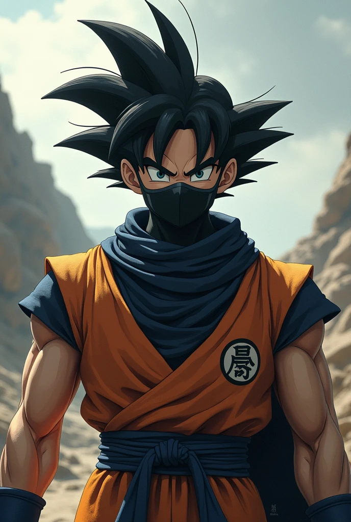 Goku Black icon, close up, crimson mask.