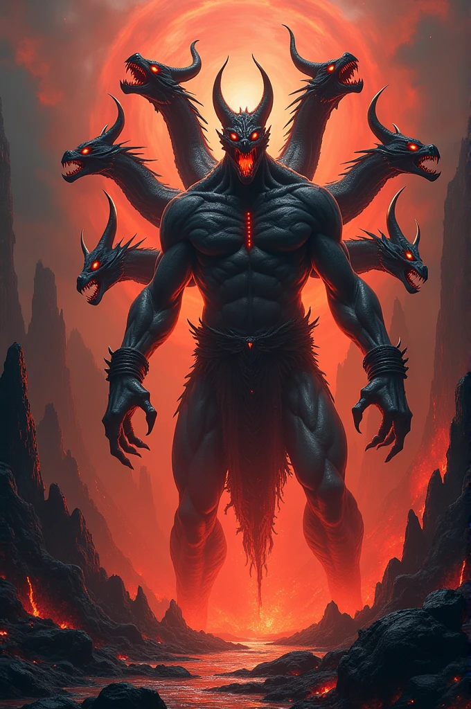 Diablo with a burning background and fire in the front in the style of D14bl0