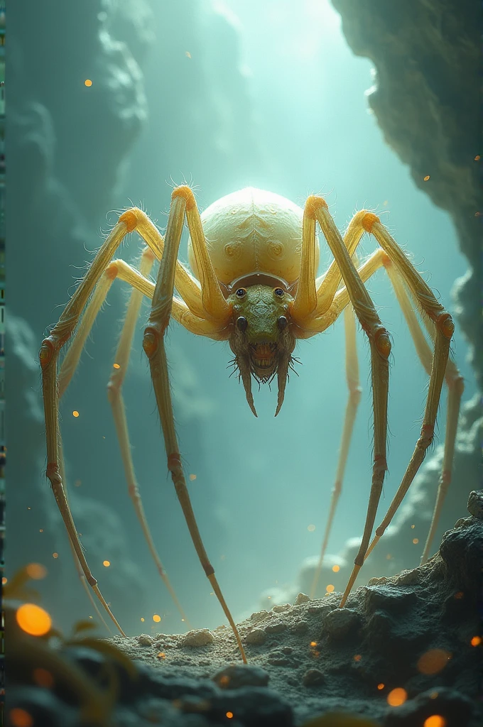 incredible close up of cave spiders nesting within glowing bioluminescent underground plant life, amazing biology, tilt shifted, macro photography
 <lora:tranzp:1>, tranzp