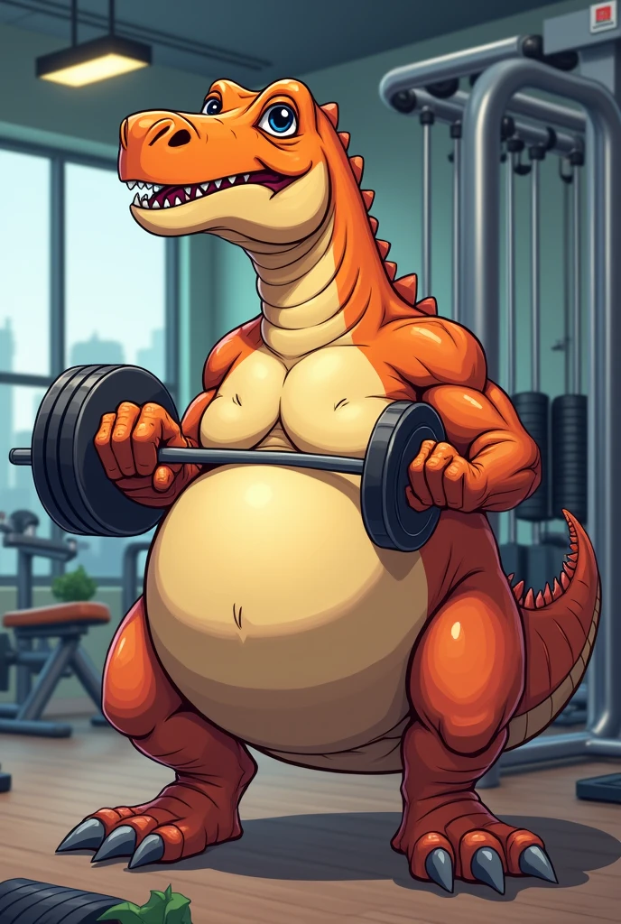 in gym、tyrannosaurus, gold gym