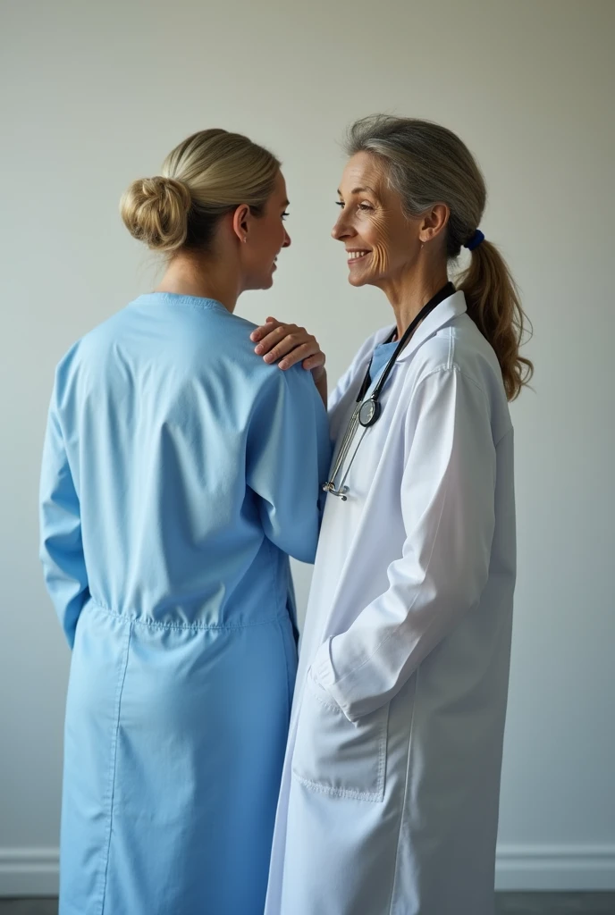 Desenhe um alto, homem encorpado com cabelos castanhos curtos e sem barba . Her face is angelic in a triangular shape . He wears a white medical coat, red tie and stethoscope, and twill pants. Her brown eyes express determination and joy