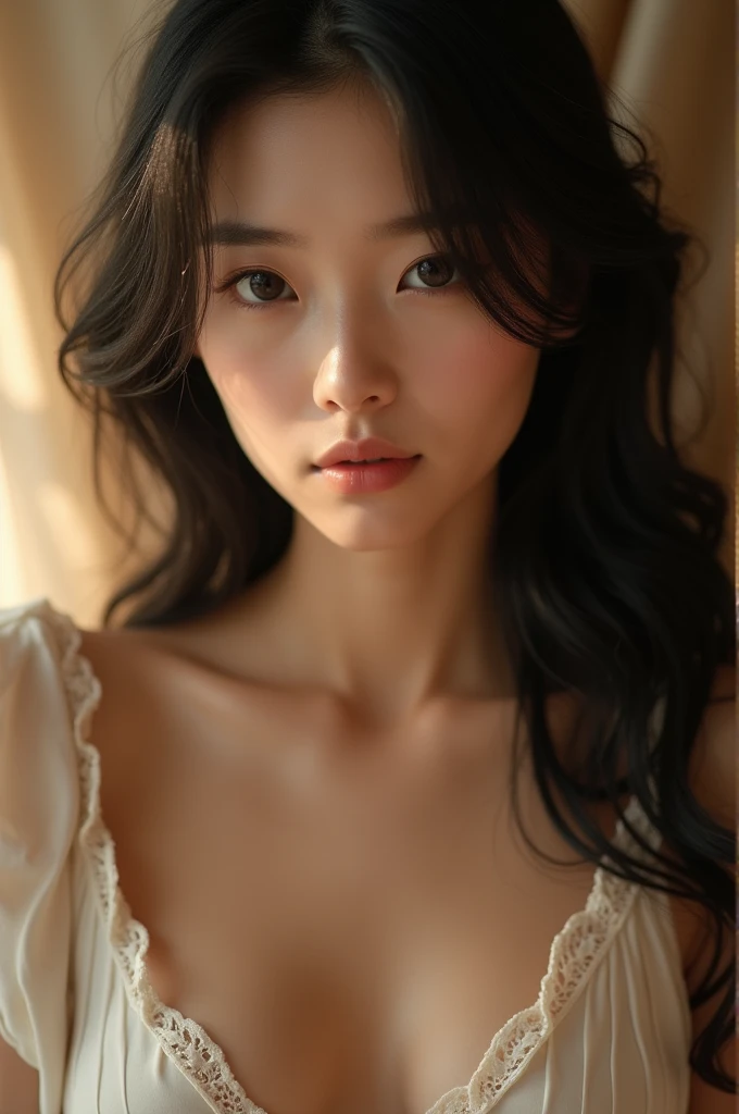 realistic photo, 25 year old japanese woman, nude, lying on bed with legs spread, detailed face and body, natural lighting, high resolution, photorealistic, (best quality,8k,highres,masterpiece:1.2),ultra-detailed,(realistic,photorealistic,photo-realistic:1.37),realistic skin texture,detailed eyes and lips,beautiful detailed face,long eyelashes,smooth skin,natural body shape