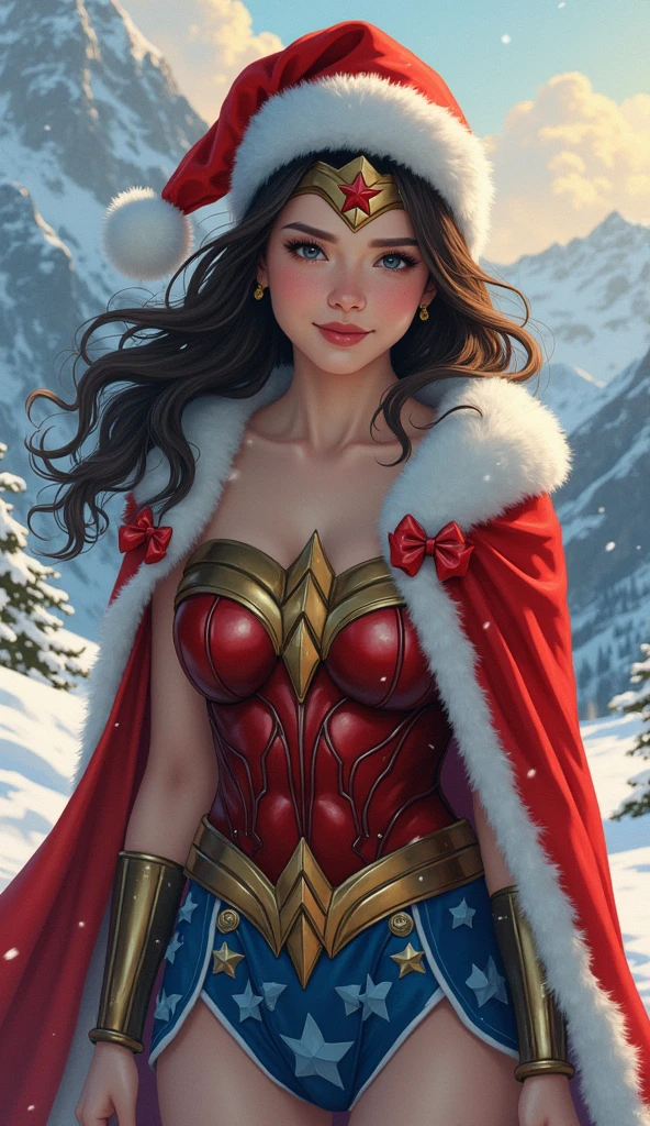(((medium shot)))a stunning detailed background (A towering mountain range, where the peaks are crowned with snow and the valleys are home to fierce creatures),, mid age, milf, dark theme,masterpiece, best quality, realistic, photo of fit sexy naked brunette 30 year old with a flower in hair girl(tiny waist, medium hips, large natural breast) ( beautiful windswept very long:1.5 00_hair_blond, hair:1.5, Burgundy lips,) flicked, detailed face,:1.5 detailed body, full body, intricate, High Detail, Sharp focus (perfect female form, perfect face:1.5, beautiful eyes:1.5 eyeliner, expressive eyes, amused expression), light sensual smile,
((perfect eyes)), (detailed pupils) long shot, , depth of field, (((medium shot))) (realistic:1.5) (deep cleavage:1.5),<lora:attire_ro_highwizard:1>ragnarokhiwiz