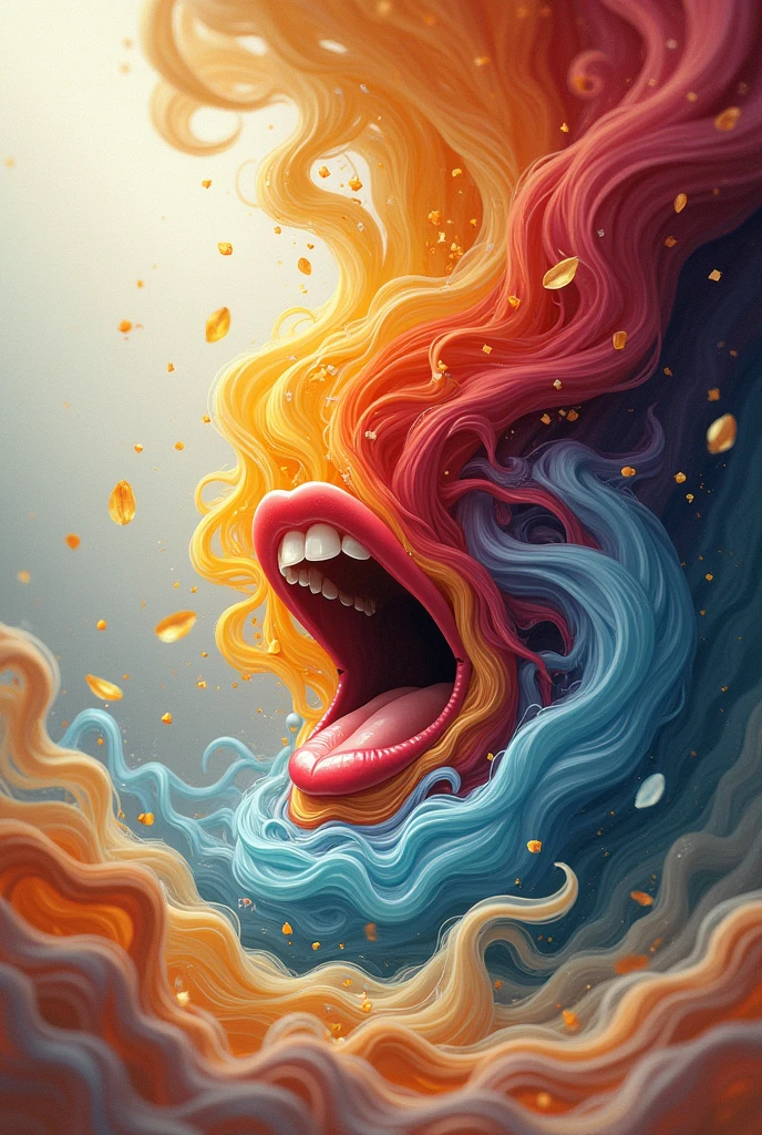 open mouth tongue out、 sticky white liquid coming out of the mouth、