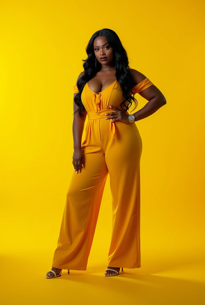 ((Realistic, photographic, Fujifilm XT3)), ((high quality:1.2)), (8k), extremely detailed, ((High detail:1.2)), ((best resolution:1.4)), Solo, ((HotLexi 24 years Angolan female)), ((medium straight hair)), ((orange romper)), BREAK, (((perfect hourglass hot body))), (((square and defined face of an extremely perfect and beautiful model))),  