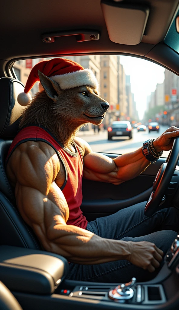 Hot daddy Werewolf male muscular black hair green eyes looking at the viewer seductive smile posing for the camera alone Uber driver wearing only detailed speedo underwear young 22 year old American male pubic hair golden coat rule 34 