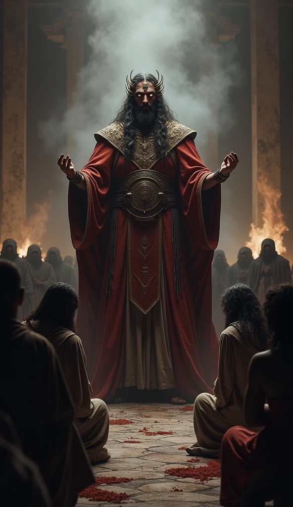 Cyrus the Great signs a decree in his golden hall in Persia
