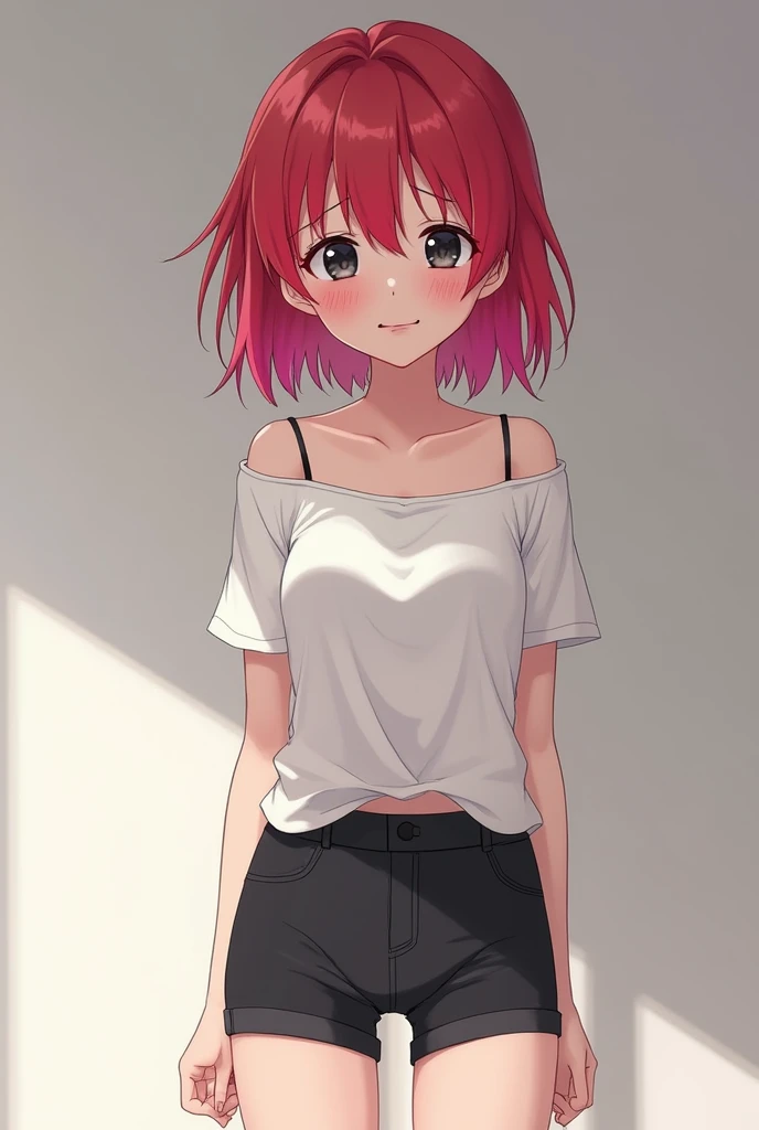 femboy ,short skirt and wide koleton short hair