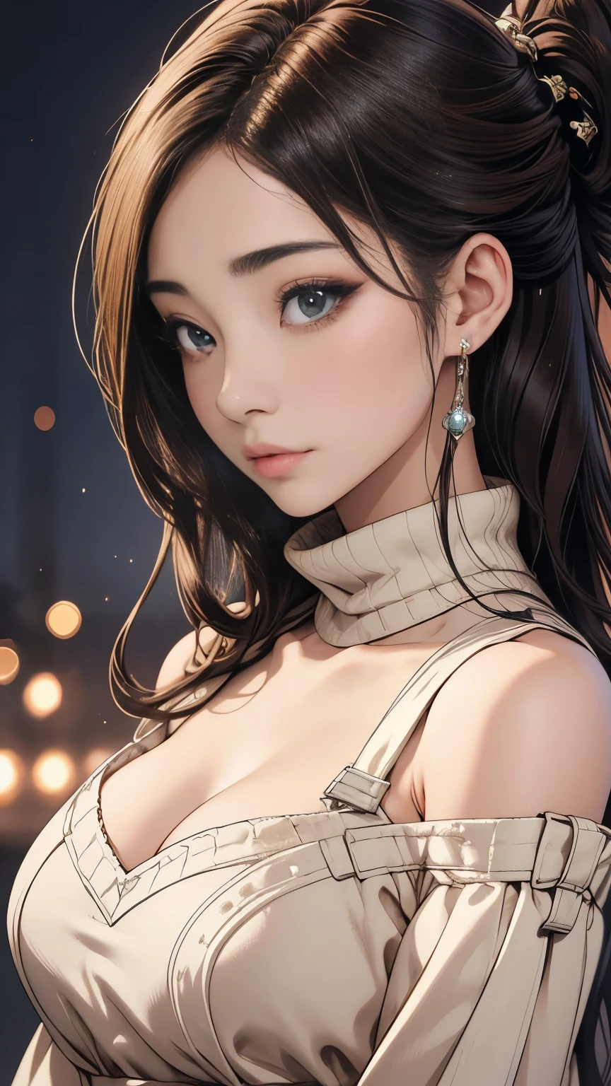 (highest qualityのディテール)、  realistic  、  8K ultra HD、  is high definition 、(  one girl:1.2),(Fatal Beauty,  Fascinating Beauty  ) ,( Flexible and Strong Physique ),(Sensual charm),(Mysterious charm:1.1),(Big Breasts、Attractive silhouette),The Super    Details、High quality textures、 複雑な Details 、   Details、Very    Details CG、High quality shadows、   Details Beautiful and delicate face、   Details Beautiful and delicate eyes、  The described boundary depth  、  ray tracing 、20th generation、Cute K-Pop Girls、( The Face of Korea )、Thin face、( Ulzan-6500-V1.1:0.6)、 The face of pure loss _v1、輝く瞳、  perfect body、   just like Ishihara Satomi  、(highest qualityのディテール:1.2)、  realistic  、  8K ultra HD、  is high definition 、 Close-up photos of women，    realistic  girl rendering  , 8k artistic german bokeh,   Seductive Girl  , Real Girls, Gurwitz, Gurwitz-style artwork, Girl Roleplay,   realistic   3D style, cgstation Popular Topics,,   8K Portrait Rendering  ,（truth，truth：1.4），(Girls with bright eyes:1.2)、Best image quality, highest quality,   realistic  , Super    Details,   realistic  , 4K   8K ultra HD Full Color RAW Photos, Fujifilm(Medium format),   Hasselblad  , Carl Zeiss,  Photos with a wide dynamic range (Utilities_art：Smooth-768:1.1),  is high definition , High pixel count, Clear    Details,  Clear Images , Natural color reproduction,  noise reduction , High fidelity, quality,     Software Improvements    , Upscaling,   optimized algorithm  ,  PROFESSIONAL RETACT ,

1.  オーバーサイズの comments :

 comments、  Choose an oversized design that covers from shoulders to knees.。Navy blue or black is the standard color.、[ Soft khaki or beige ,  wait a minute .、 Choose a color that suits the season 。
2.   Choose a Color That Fits Your Skin  :

To protect yourself from the cold、  Choose a knitted sweater or turtleneck  。ニットの質感と色を commentsに合わせましょう.。
3. ワイドレッグ pants:

 pants,  Choose a wide-leg design 、Combine mobility with style。ダークトーンのデニムと黒の pantsはあなたによく似合います..。
4.   Knee High Boots  :

オーバーサイズの commentsには :、 足首とふくらはぎを覆う  Knee High Boots  と合わせてください.。Black or dark brown boots are great.、  Gives a stylish impression  。
5.   accessories:

Choose simple gold or silver   accessories、addition 