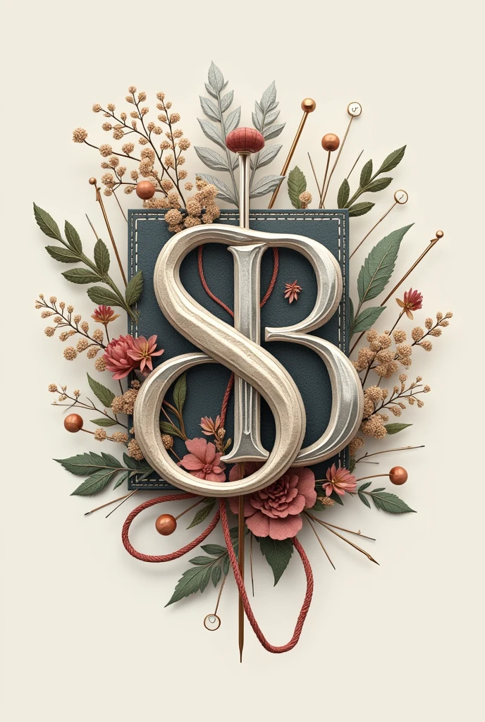 Create logo for a sewing business brand with letters S B with design with threads and needles 