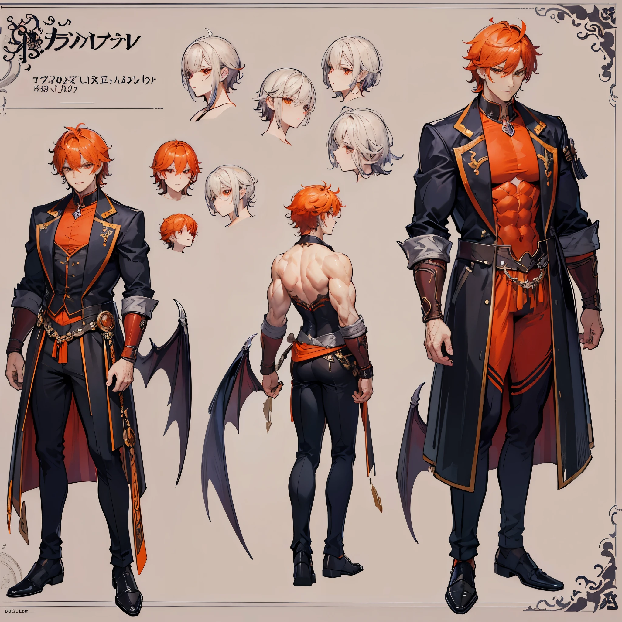 (Masterpiece, best quality), detailed, 1 man, ((character concept art)), ((character design sheet, same character, front, side, back)), full body, body complete, 1 Male angel, 1 Man angel, Detailed face, character design sheet,full bodyesbian, Highly detailed, character sheet, character design, Many parts, dark skin, angel wings, short red hair, angel outfit, muscle male god, male clothes, masculine, muscle man, male muscle, manly, male angel, Muscle male with short red, hair,beautiful man, beautiful muscle man